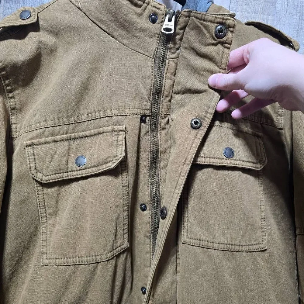 Levis Worker Brown Mens Sherpa Fleece Lined Utility Jacket Chore Barn Trucker